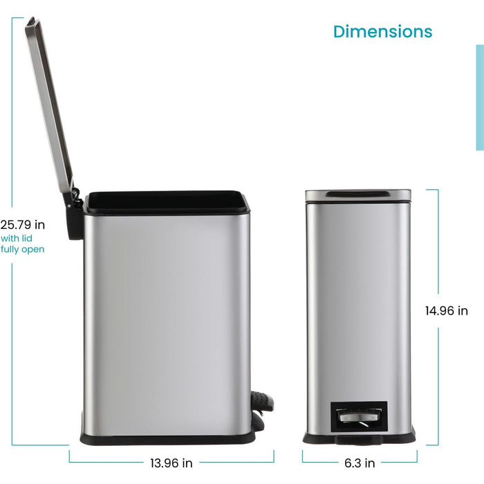 2.6 Gallon Slim Trash Can - 10 Liter