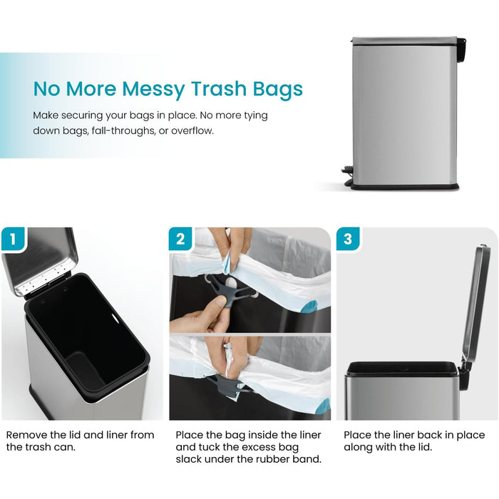 2.6 Gallon Slim Trash Can - 10 Liter