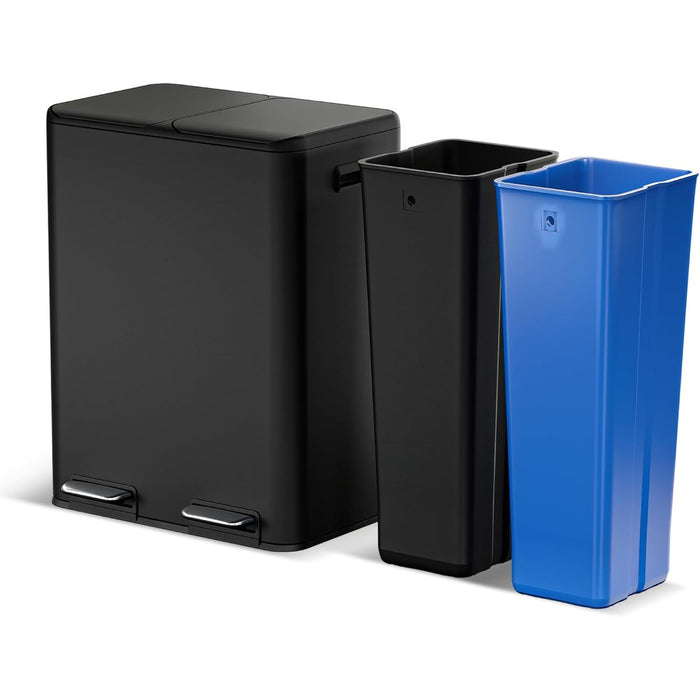 16 Gallon Dual Compartment Trash Can - 60 Liters Total