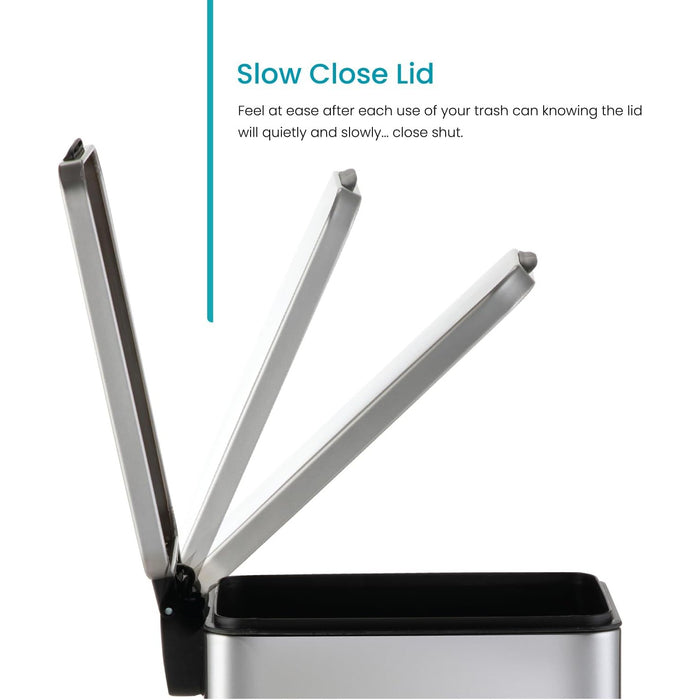 2.6 Gallon Slim Trash Can - 10 Liter