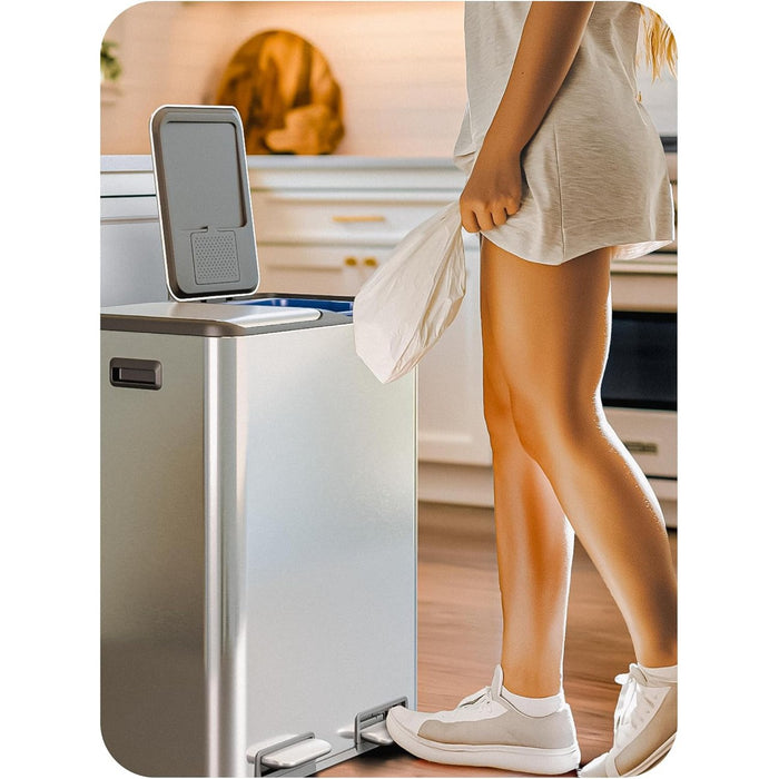 16 Gallon Dual Compartment Trash Can - 60 Liters Total