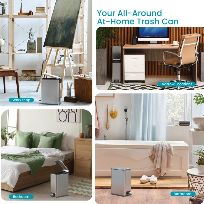 2.6 Gallon Slim Trash Can - 10 Liter